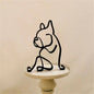 Wrought Iron Dog Statue Abstract Bulldog Dachshund Labrador Chihuahua Pastoral Dog Ornament Animal Sculpture Art Figurine Crafts