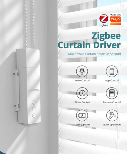 Zemismart Zigbee Smart Roller Shade Driver Electric Blinds Motor Power By Battery Works with Tuya Alexa Google Home Yandex Voice