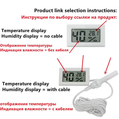 Embedded Digital Thermometer Hygrometer with External Wire Probe High Precision Electronic Humidity Temperature Meter Greenhouse