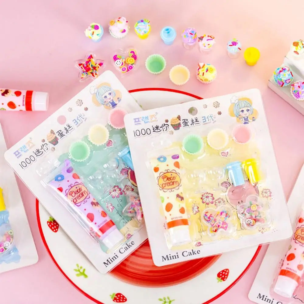 10pcs/Set Simulation Cream Children Ice Cream Dessert Making Cake Model Handmade DIY Set Leisure Entertainment Small Toys