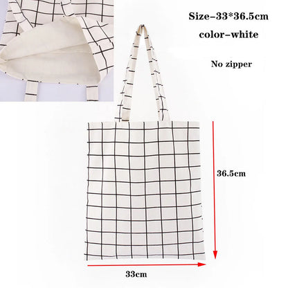 Canvas Cotton bag grocery handbag Foldable Fabric tote bag portable Storage organizer Shopping bag for woman Cloth organizer bag