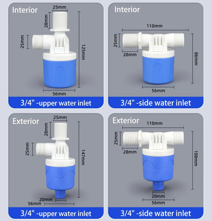 Automatic Water Level Control Valve 1/2" 3/4" 1" Water Shortage Self Opening Float Ball Valve Tank Tower Pool Float Switch Blue
