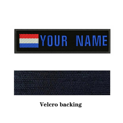 Dutch Flag Netherlands 10X2.5cm Embroidery Custom Name Text Patch Stripes Badge Iron On Or  Patches