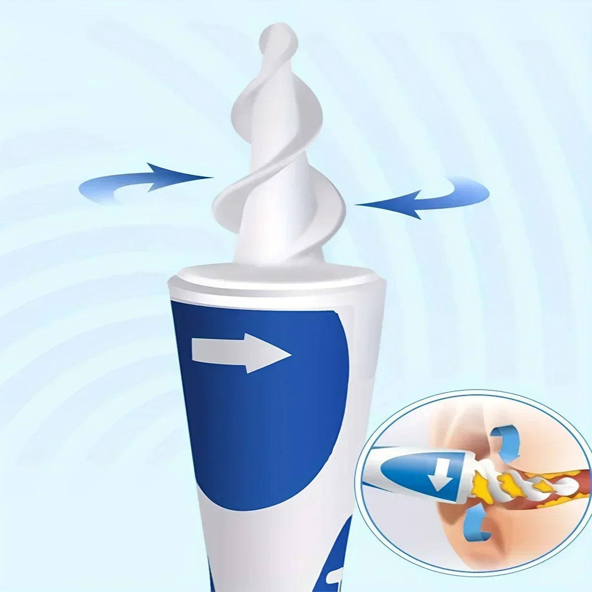 Soft Silicone Ear Wax Removal Tool with 16 Spiral Replacement Heads Ear Cleaning Ear Cleaner Plugs for Ear Care