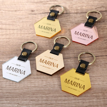 Custom Engraved Wedding Names Wood Key Chain, Custom Gifts for Wedding Gift Key Chain, Birthday, Valentines or Galentines Gift