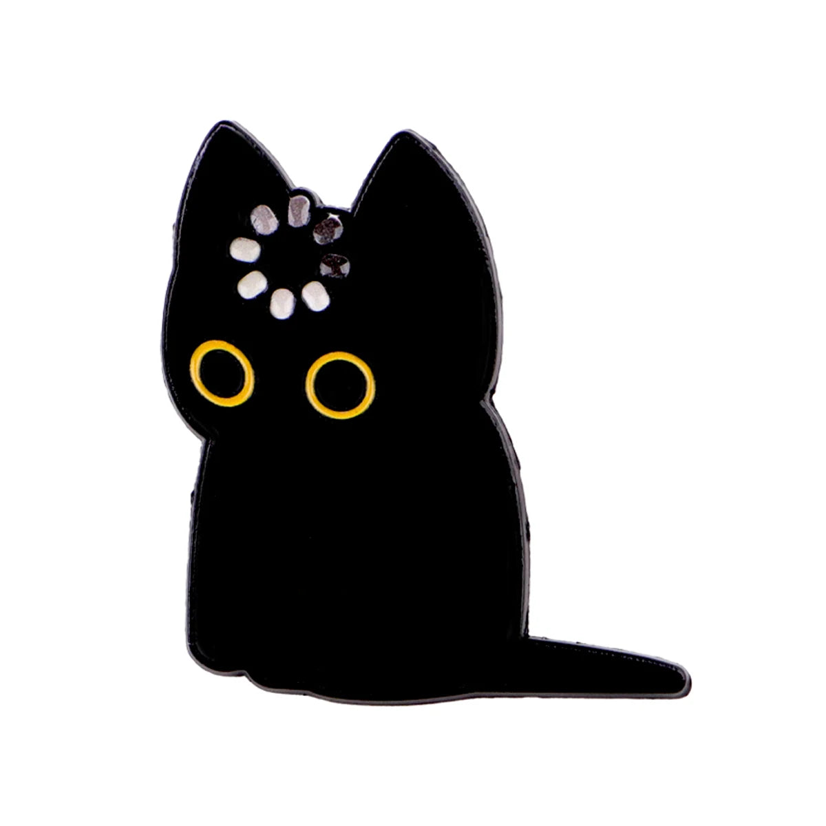 "Loading" Black Cat Enamel Pin Cute Brooch Pines Lapel Pins Badge on Backpack Clothing Accessories Animal Jewelry Friends Gifts