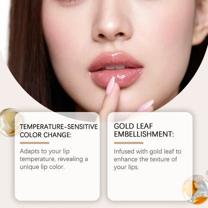 Gold Crystal PH Color Changing Lipstick Hyaluronic Acid Moisturizing Lip Balm Fade Lip Line Relieve Dryness Non Greasy Lip Gloss