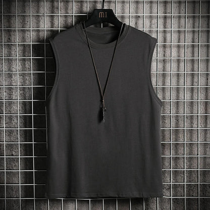 Men's Vest Sleeveless Muscle Tee Solid Blank Tank Breathable Comfortable T Shirt Hot Summer Gym Top