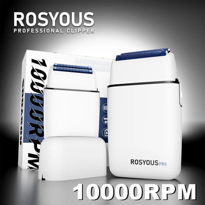 ROSYOUS RS620 Profesjonalna golarka elektryczna Mężczyźni 10000 obr./min Niebieska hipoalergiczna siateczka tnąca Podwójna folia Maszynka do strzyżenia włosów dla mężczyzn
