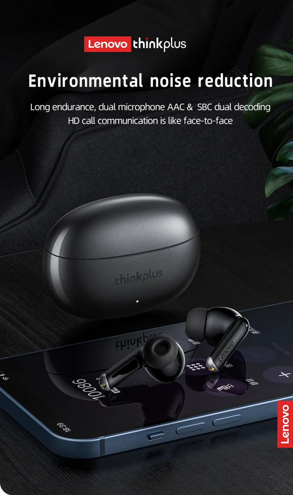 Oryginalne słuchawki Lenovo XT88 TWS bezprzewodowe Bluetooth 5.3 podwójny mikrofon Stereo redukcja szumów bas HIFI sterowanie dotykowe douszne