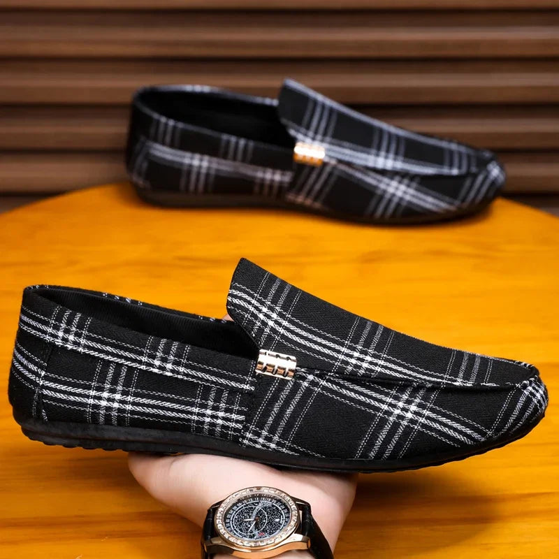 Classic Designer Loafers Men Flat Shoes Summer Breathable Slip-on Men's Casual Shoes Comfy Non-slip Driving Shoes Man Moccasins