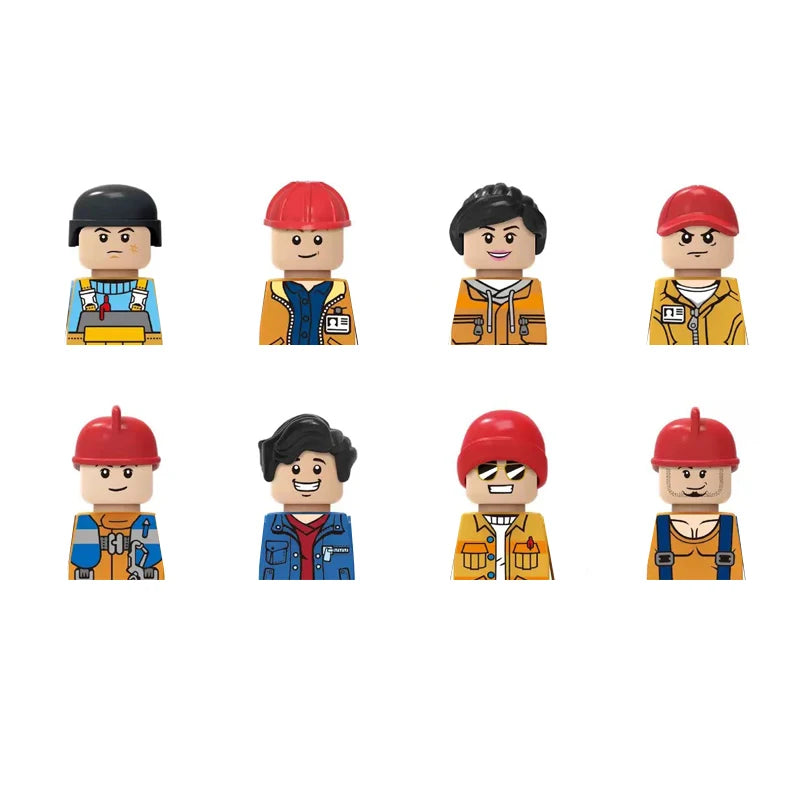 City Career 3D Building Block Dolls Toys Cartoon Character Models Mini Action Figures Educational Toys Children's Gifts