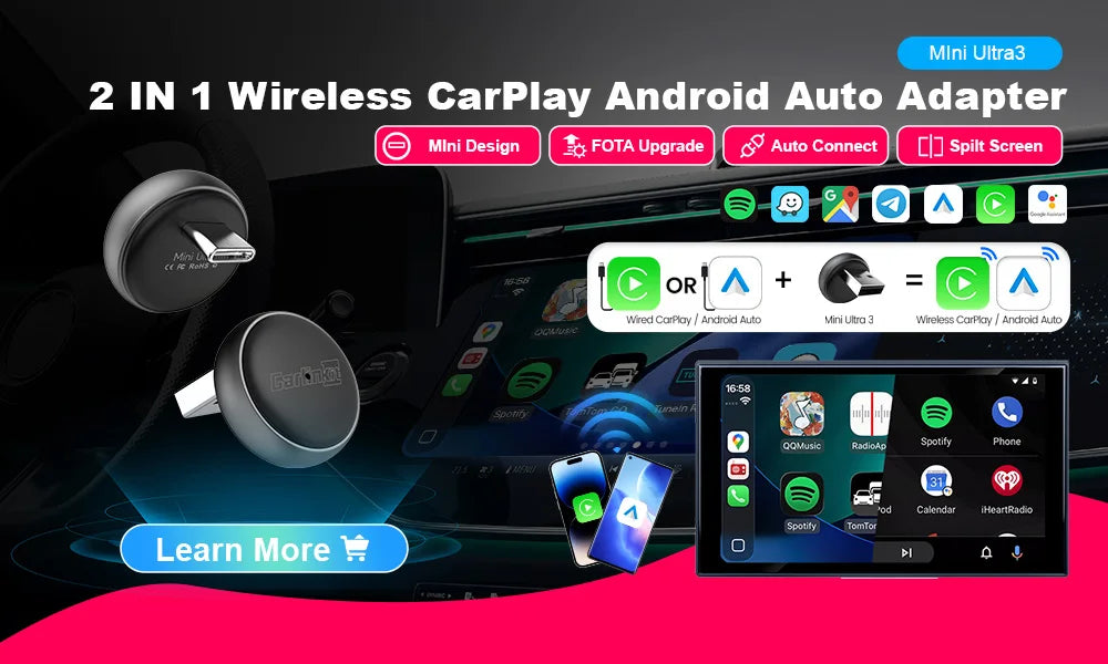 CarlinKit Wireless Carplay TV Box Smart 8+128G Android Auto AI Box  HDMI Output Android 13 Video Adapter For Youtube Kia IPTV