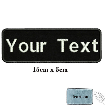 1PC Custom Name Patch Stripes Badge Iron On Or Hook Loop Black 8X2.5cm 8x5cm 10x2.5cm 10x4cm 12x2.5cm 15x5cm 20x7cm 25x8cm