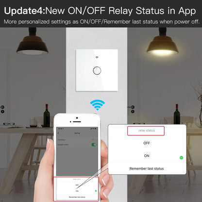 Tuya Wifi/Zigbee RF433 EU Smart Wall Switch 1/2/3/4 Gang Touch Sensor Button No-Neutral Wire,Voice With Alexa Google Home