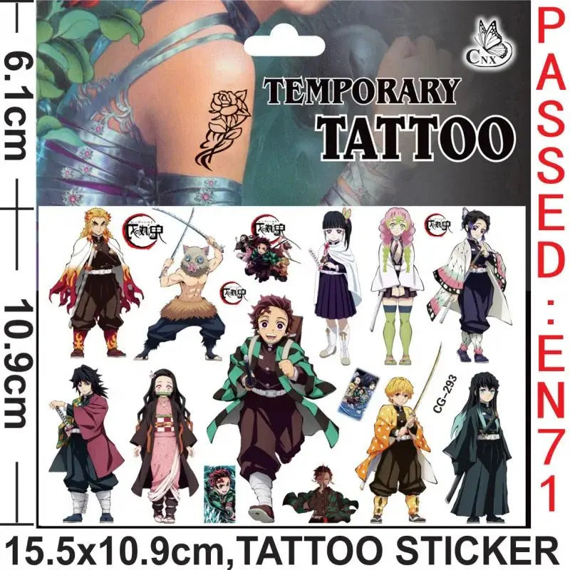 Anime Demon Birthday Theme Gifts Bags Keychain tattoo sticker Demon Slayer Candy Bags Packaging Giveaway Party Favors Gifts Supp