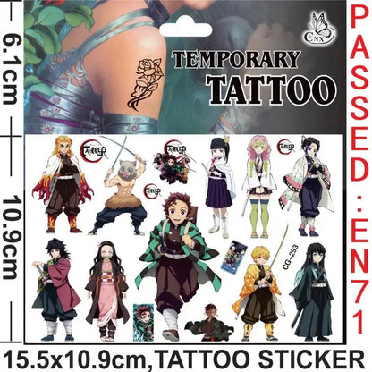 Anime Demon Birthday Theme Gifts Bags Keychain tattoo sticker Demon Slayer Candy Bags Packaging Giveaway Party Favors Gifts Supp