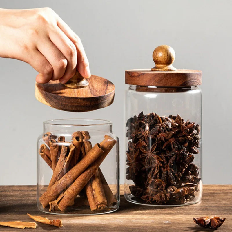 Kitchen Glass Storage Jar Multi-purpose Transparent Glass Sealed Jar Household Moisture-proof Grains Coffee Bean Storage Tank