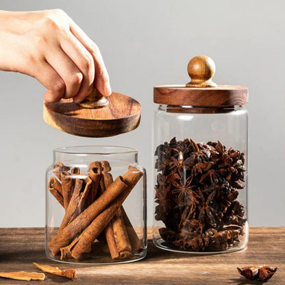 Kitchen Glass Storage Jar Multi-purpose Transparent Glass Sealed Jar Household Moisture-proof Grains Coffee Bean Storage Tank