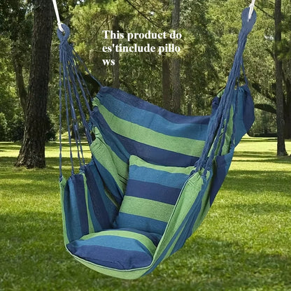 1pc Canvas Leisure Hammock Chair - Relaxing Outdoor Swing with Hanging Design, Durable Material, Indoor and Outdoor Use