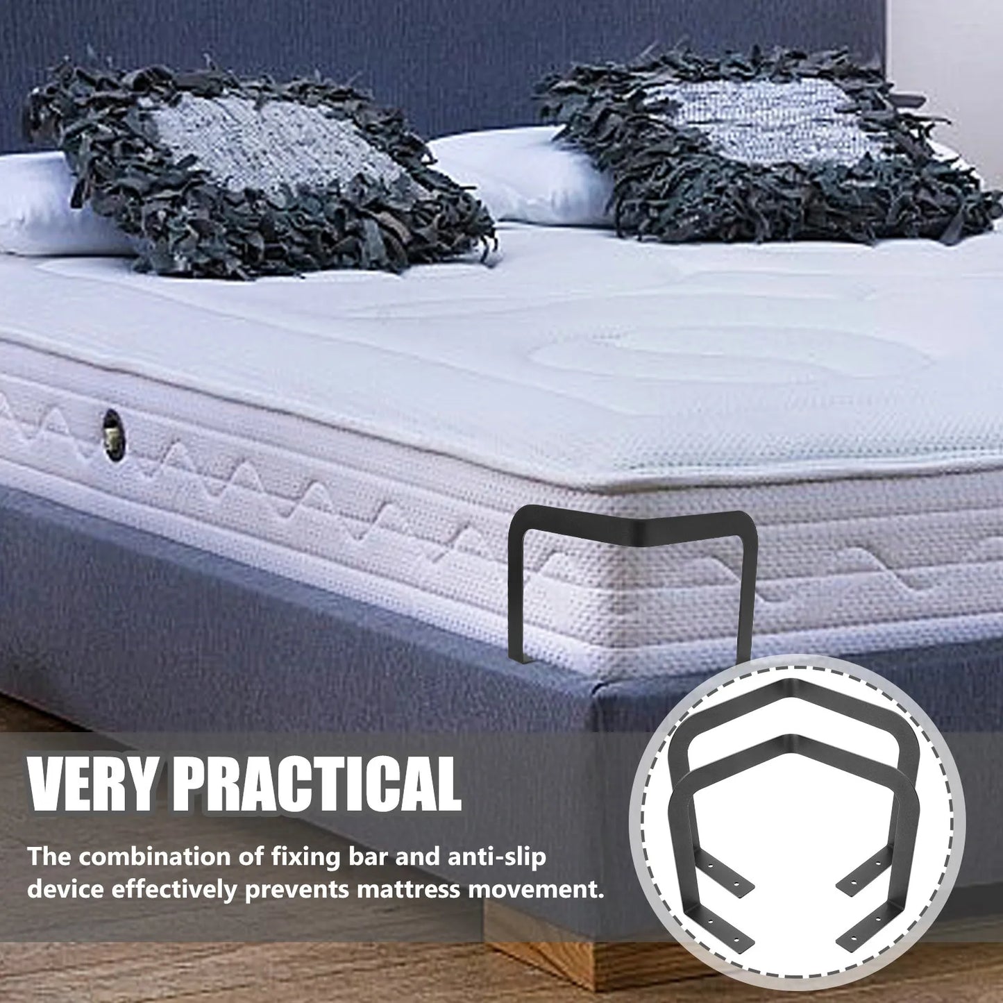 1Set Mattress Retainer Bar Metal Bed Frame Mattress Holder Non-Slip Stopper Anti Slide Stopper Bedding Accessories
