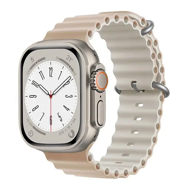 Ocean Strap for apple watch Band 44mm 40mm 45mm 41mm 49mm 46mm silicone correas bracelet iWatch series 7 5 6 3 se 8 Ultra 2 9 10