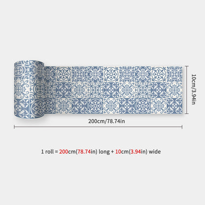 10x200cm Baseboard Sticker Moroccan Mosaic Tile Style Wall Border Sticker DIY Kitchen Bathroom Decoration Waistline Wall Sticker