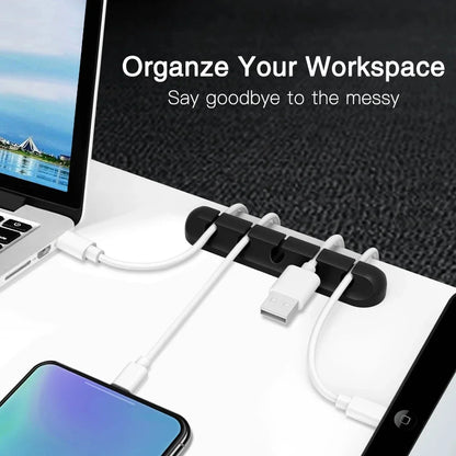 Silikonowy Organizer Kabli USB Nawijacz do kabli USB Klipsy do zarządzania porządkiem na biurku Uchwyt na kabel do akcesoriów do myszy i słuchawek