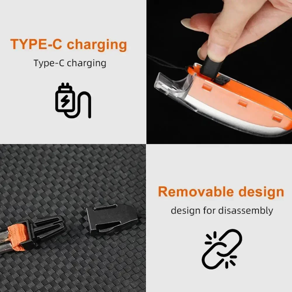 2-in-1 COB Strong Light and Whistle Light Creative Shape Key Chain Pendant Portable Led Flashlight Handheld Keychain Lamp
