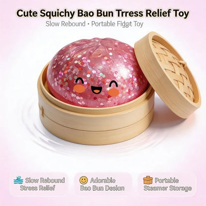 Glitter Crystal Dumpling Squishy Box Sensory Squeeze Toy for Stress Relief Colorful Glittery Dough Ball Fidget Toy Gift