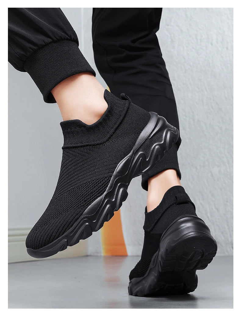 Men'S And Women'S Sneakers Mesh Breathable Lightweight High-Top Running Tennis Shoes Comfortable Outdoor Pair Naked Boots