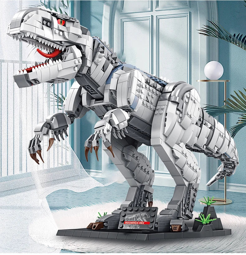 Dinosaur Toys Jurassic Park Indominus Rex Dinosaur World Building Blocks Mosasaurus Tyrannosaurus Bricks DIY Toys Children Gifts