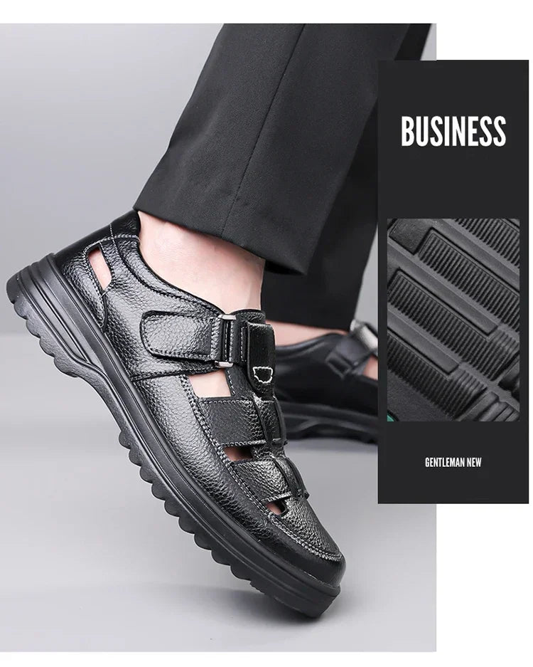Men's Breathable Slip-on Hollow-out Loafers, Summer Comfortable Soft Sole Cutout Shoes, Non-slip for Outdoor & Driving-XH5602