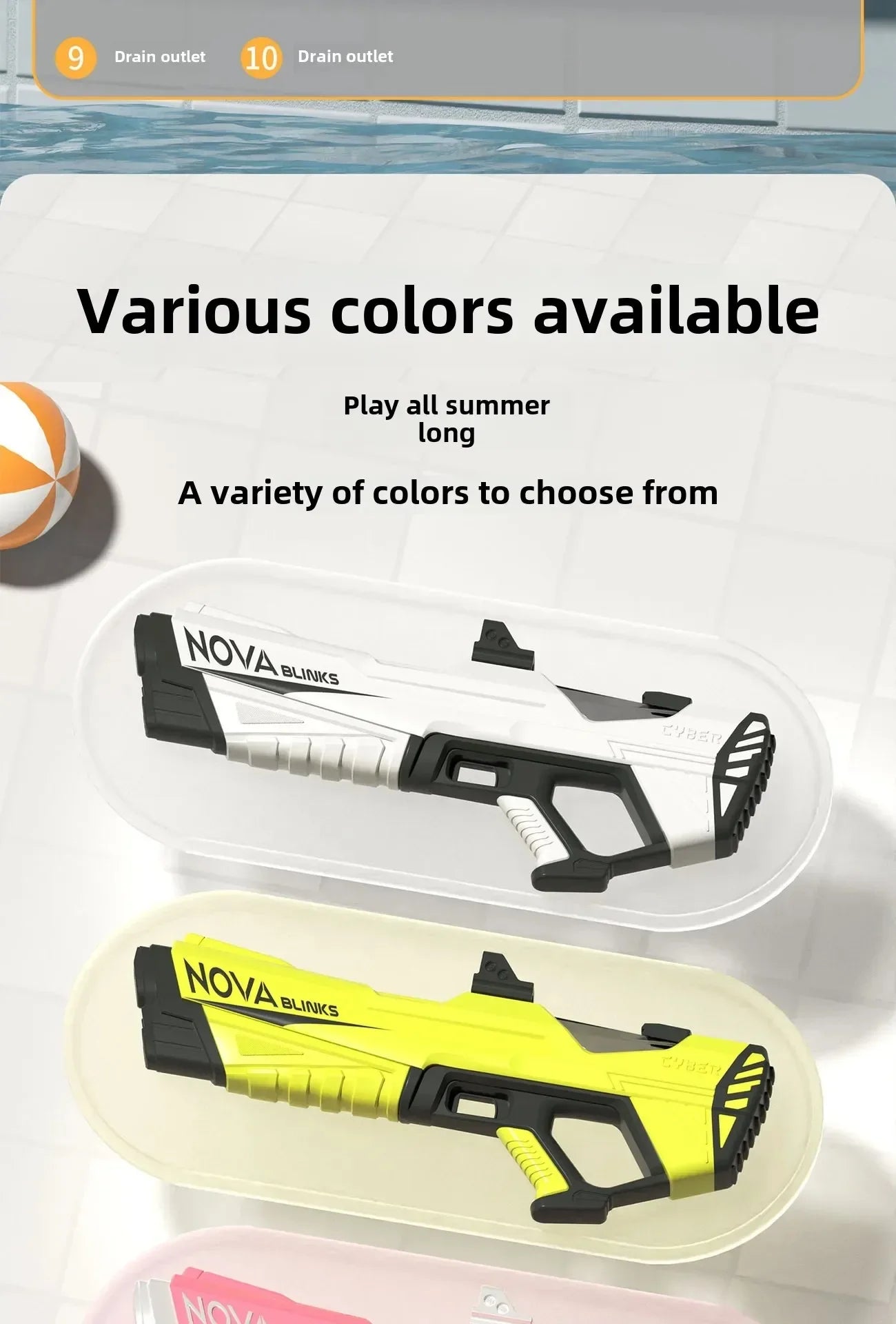 Electric continuous water gun fully automatic water absorption large capacity outdoor battles  summer water fights children toys