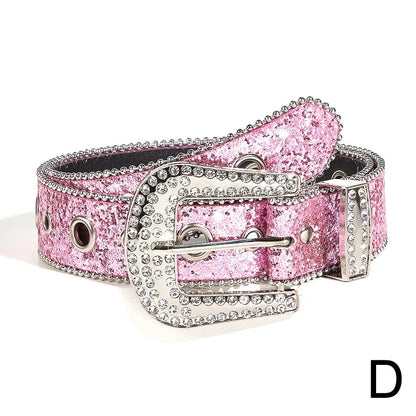 Women's Rhinestone Belt Shiny Sequined Jeans Waistband European American Fashion Decoration Versatile Glamorous Waist Chain