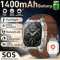 New Rugged Military Smart Watch Men 1400 mAh battery 2.01inch Bluetooth Call Health monitoring device LED flashlight Smart watch