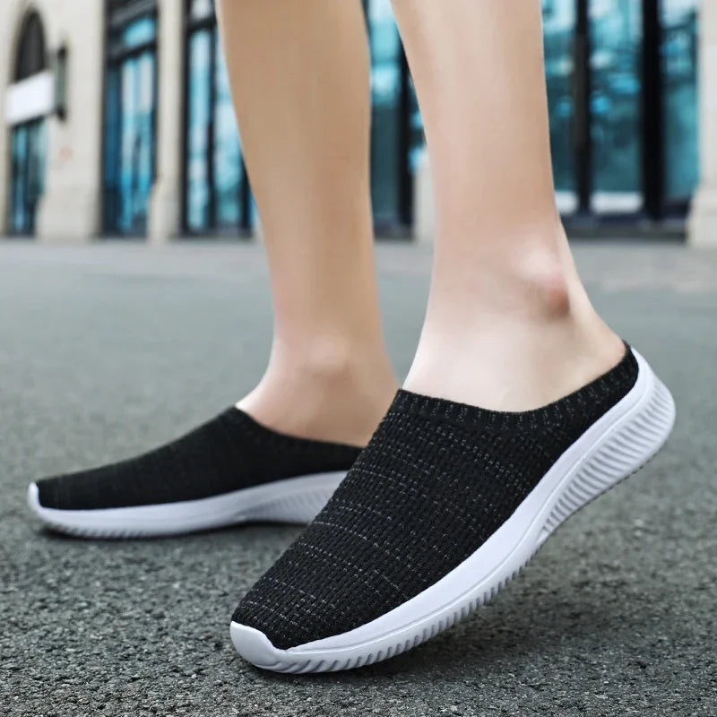 Summer Men Casual Shoes Mesh Loafers Breathable Half Slippers Outdoor Indoor Women Comfortable Fashion Couple Walking Sneakers