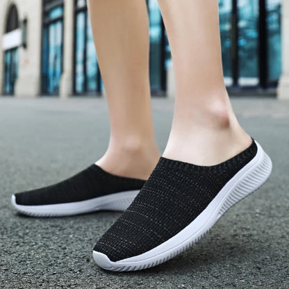 Summer Men Casual Shoes Mesh Loafers Breathable Half Slippers Outdoor Indoor Women Comfortable Fashion Couple Walking Sneakers