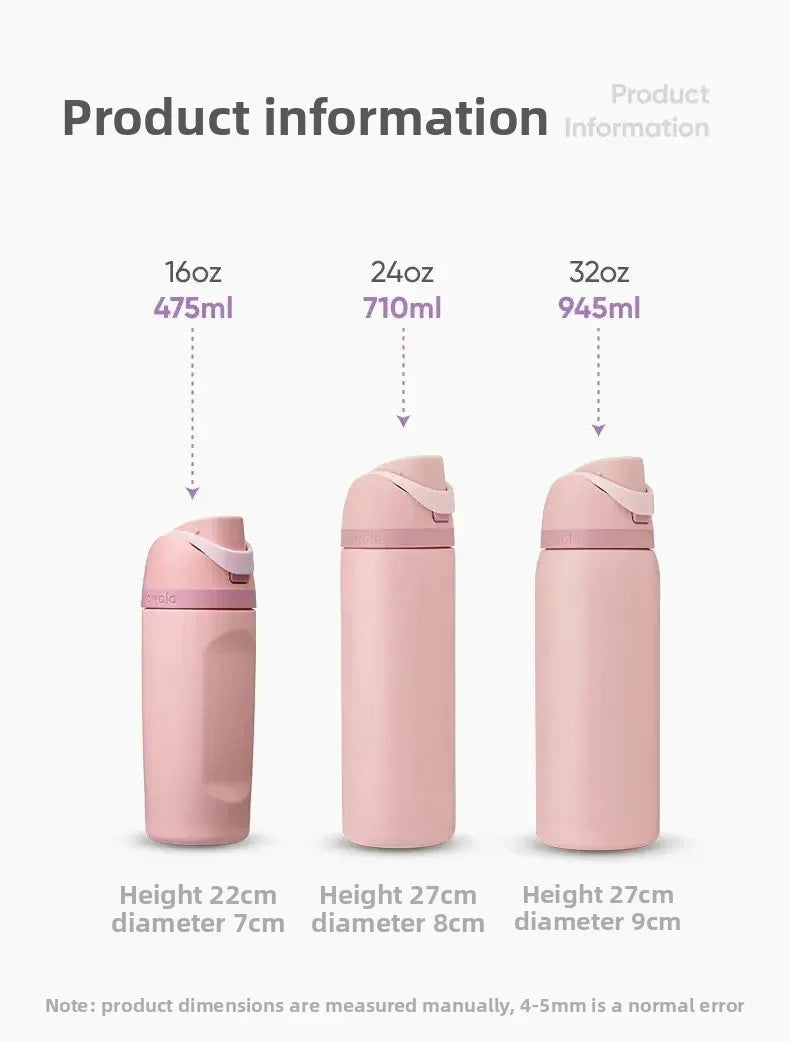 Owala portable cup, one handed open lid, large capacity water cup, straw cup, insulated cup, 710mL | Rose Quartz