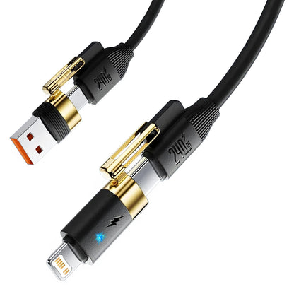 Kabel do szybkiego ładowania i transmisji danych 4 w 1 USB-C do USB-C ze stopu cynku do iPhone 15 14 13 Samsung Huawei Xiaomi