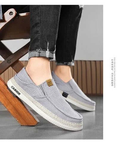 Summer Casual Loafers Men Breathable Slip On Casual Shoes for Men Classic Linen Canvas Sneakers Male Light Flats Lazy Shoes