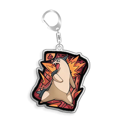 Keychain for Pokemon Kangaskhan Blastoise Acrylic Homemade Cartoon Anime Backpack Pendant Decoration Collection Fans Gift 5cm