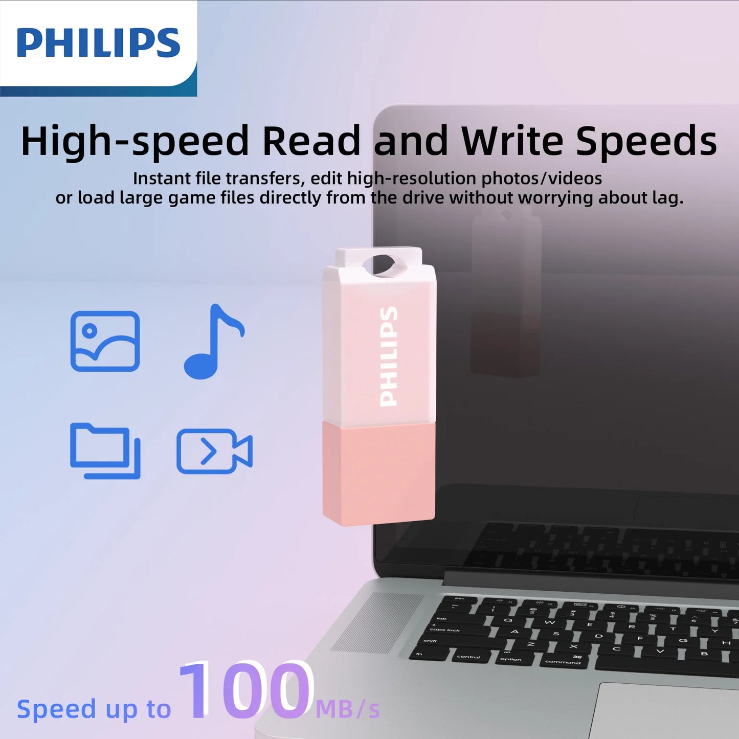 PHILIPS Cute 128GB USB Flash Drive Novelty Soft Silicone Memory Stick USB Thumb-Drive Cartoon for PC/Tablets/Mac/Laptop