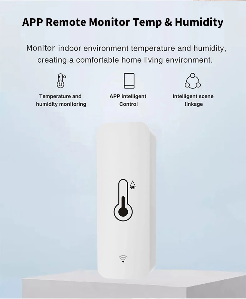 Tuya Zigbee WiFi Smart Temperature And Humidity Sensor Battery Powered ZigBee Smart Home Security Work With Alexa Google Home