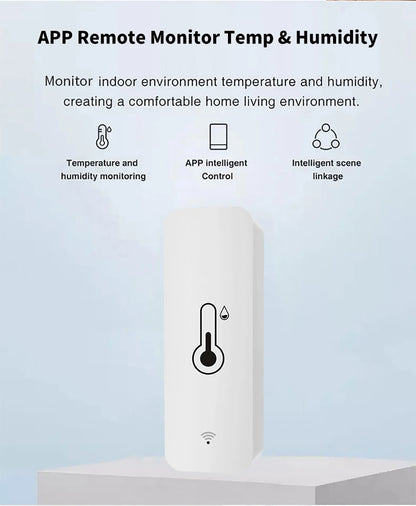 Tuya Zigbee WiFi Smart Temperature And Humidity Sensor Battery Powered ZigBee Smart Home Security Work With Alexa Google Home