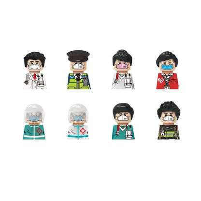 City Career 3D Building Block Dolls Toys Cartoon Character Models Mini Action Figures Educational Toys Children's Gifts