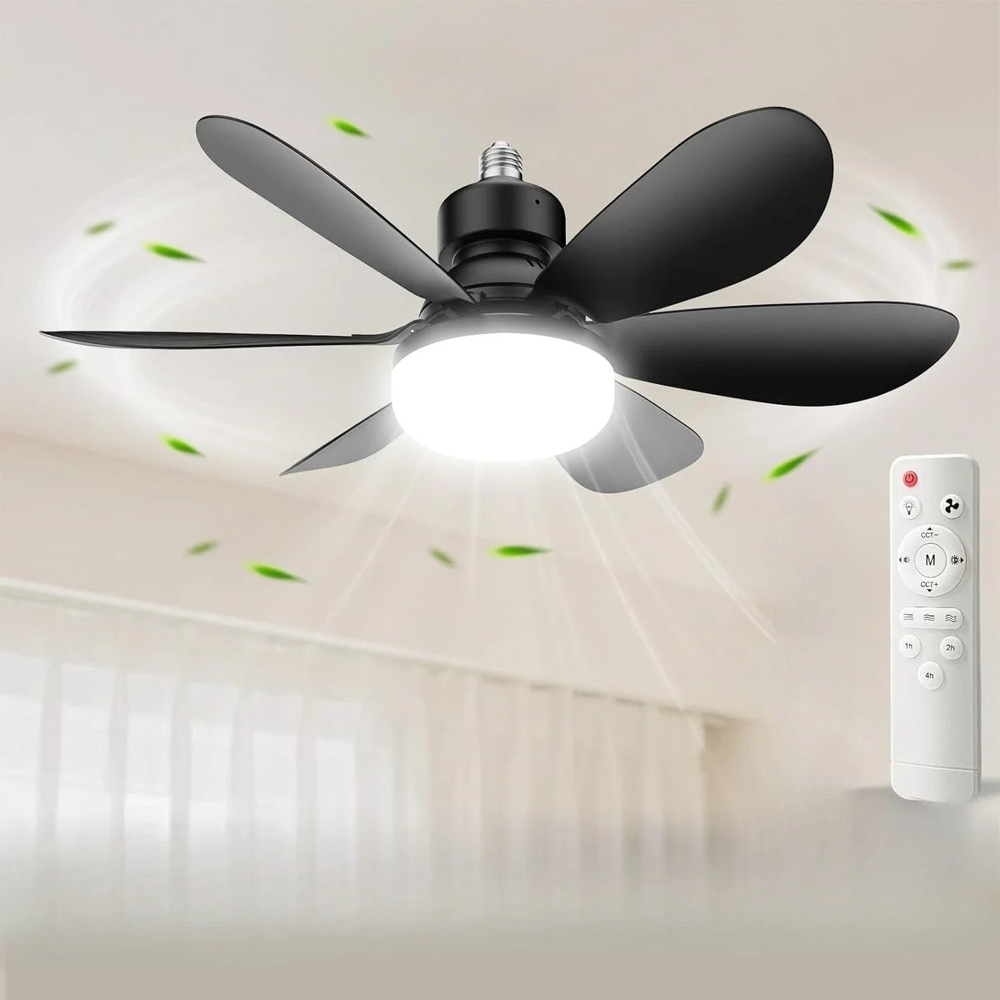 E27 with Remote LED 30W Ceiling Fan Light  Dimming Function  Suitable for Living Room Study and Home Use 85-265V