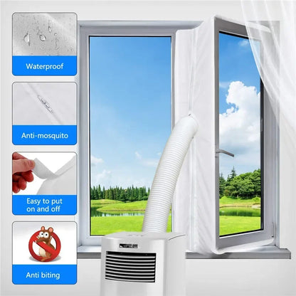 Universal Window Seal, Portable, Air Conditioner And Tumble Dryer with Zip and Adhesive Fastener Works,Waterproof Window Seal