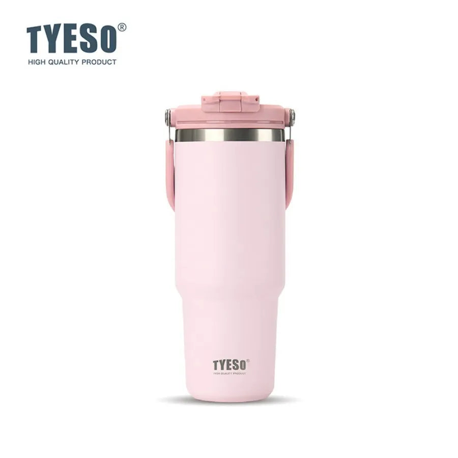 Tyeso 600ML Vacuum Flasks Handle Coffee Mug 304 Stainless Steel Ice Cup Car Bottle Hot Cold Retention Drinkware for Outdoor