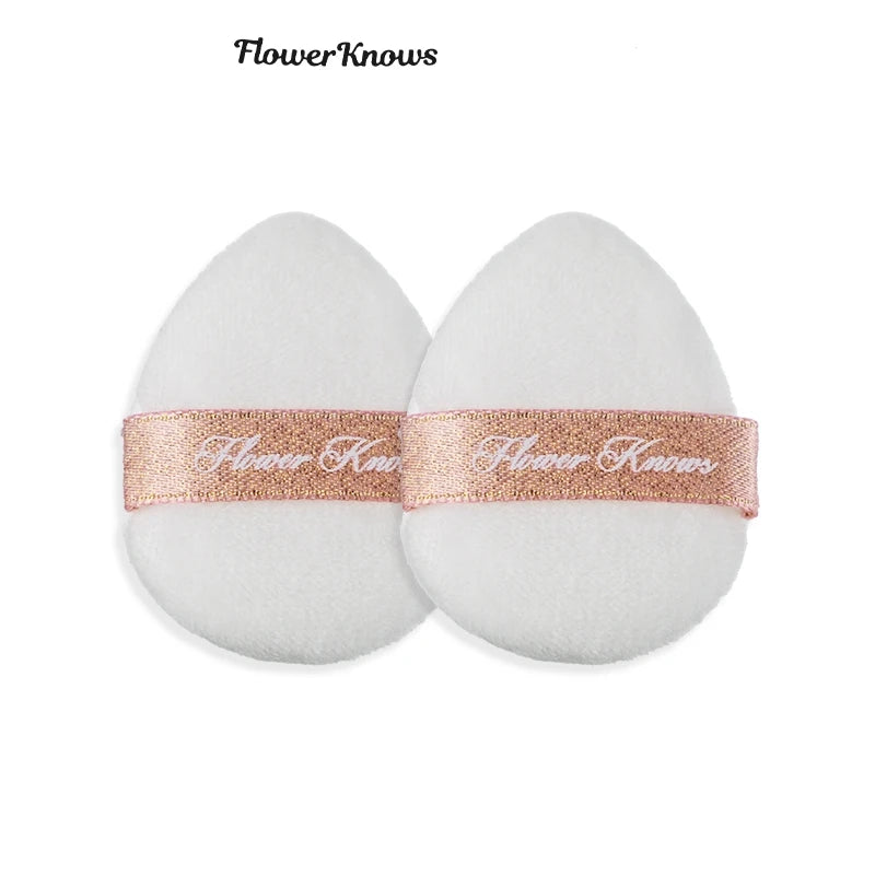 Flower Knows Mini Finger Powder Puff  For Eye & Corner Super Soft Sponge Cotton Blender Foundation Mix 2 Pc/Pack Makeup